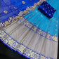 Light Blue Half Saree Lehenga Choli with Net Dupatta