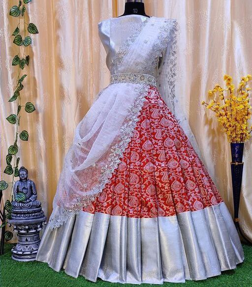 Pattu South Indian Dress, Kanjivaram Pattu, Wedding Saree, Lahenga Sarees  Dress, Banarasi Saree, Half Saree Lahenga, South Indian Lahenga - Etsy