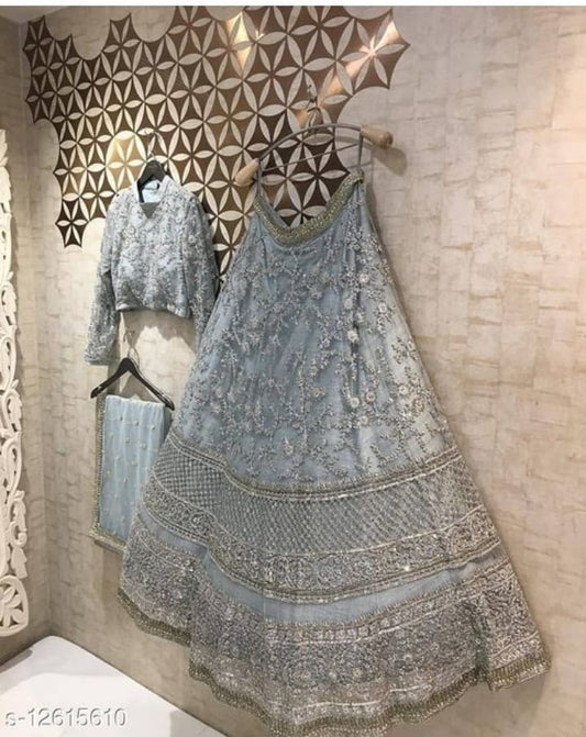 Elegant Grey Lehenga Choli For Partywear And Wedding wear