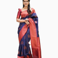 Navy Blue Pure Silk Kanjeevaram Saree