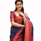 Navy Blue Pure Silk Kanjeevaram Saree