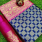 Partywear Blue Pure Silk Kanjeevaram Saree for Women