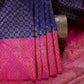 Partywear Blue Pure Silk Kanjeevaram Saree for Women