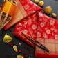 Red Rose Soft Lichi Silk Saree For Women