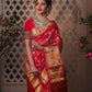 Red Rose Soft Lichi Silk Saree For Women