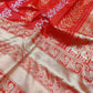 Stylish Red Color Soft Lichi Silk Party Wear Saree