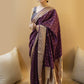 Purple Colour Festive Wear Pure Silk Designer Saree