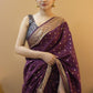 Purple Colour Festive Wear Pure Silk Designer Saree