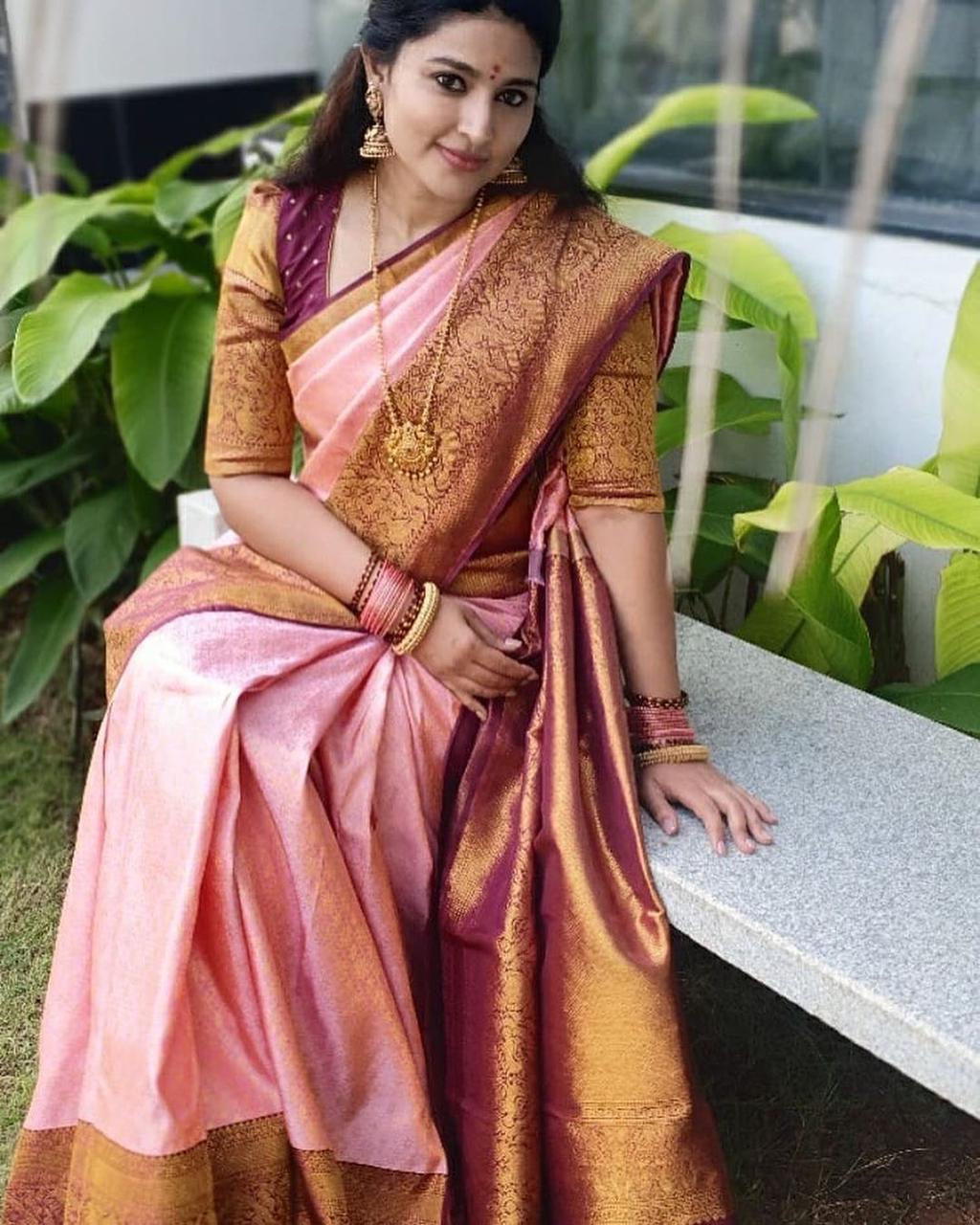 Superhit Light pink Color Soft Silk Partywear Saree