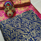 Navy blue kanjiwaram Pure Silk Wedding Saree