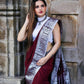 Wine Color Banarasi Silk Saree With Printed Blouse