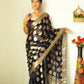 Partywear Black ready to wear saree for women