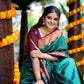 Red green Colour Festiv Saree For Women