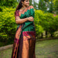 Red green Colour Festiv Saree For Women