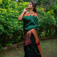 Red green Colour Festiv Saree For Women