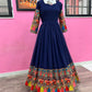 Beautiful Designer Georgette Fabric Navy Blue Gown