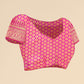 Radiant Yellow Banarasi Silk Saree with Magenta Pink Zari Border and Golden Motifs