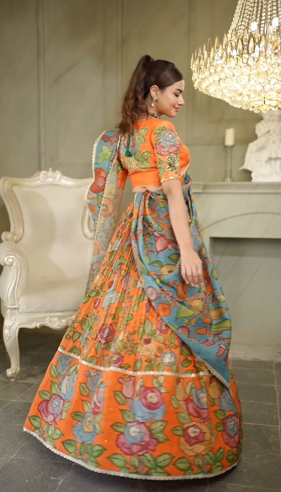 Kalamkari stitched Print Lehenga Choli for women