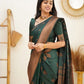 Green Beautiful Jari Design Kanjivaram Silk Saree For Women