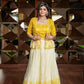 Elegant Yellow White Designer Lehenga Choli With Jacket