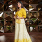 Elegant Yellow White Designer Lehenga Choli With Jacket