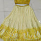 Elegant Yellow White Designer Lehenga Choli With Jacket