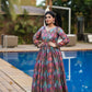 Impressive Multi Color Muslin Anarkali Gown For Women