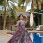 Impressive Multi Color Muslin Anarkali Gown For Women