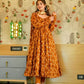 Mustard Color Digital Printed Fully Stitched Anarkali Suit