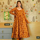 Mustard Color Digital Printed Fully Stitched Anarkali Suit