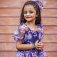 Mother daughter Purple Color Floral Print Organza Dress