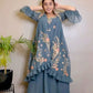 Festive Dark grey Top And Dupatta Set For Women