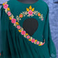 Partywear DarkGreen Top And Dupatta Set For Women