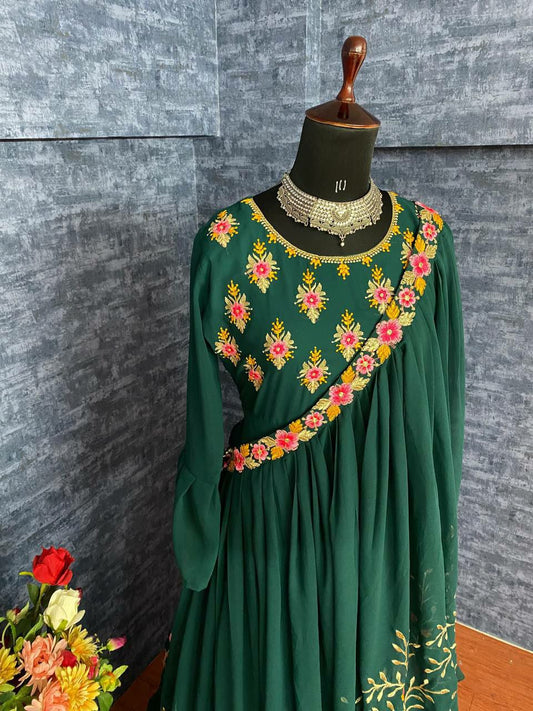 Elegant Green Top With Dupatta For Women