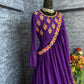 Indian Purple Printed Top With Dupatta Set For Women