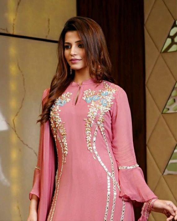 Designer Pink Colour Gorgette febric Lehenga Choli