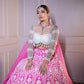 Partywear Pink Lehenga Choli With White Blouse