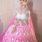 Partywear Pink Lehenga Choli With White Blouse