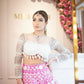 Partywear Pink Lehenga Choli With White Blouse