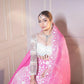 Partywear Pink Lehenga Choli With White Blouse