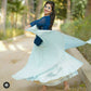 Wedding Wear White Lehenga Choli With Blue Shrug