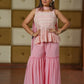 Baby Pink Sararra Top And Lehenga For Partywear