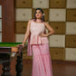 Baby Pink Sararra Top And Lehenga For Partywear