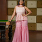 Baby Pink Sararra Top And Lehenga For Partywear