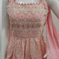 Baby Pink Sararra Top And Lehenga For Partywear