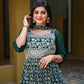 Dark Green Traditional Sararra Set For Women