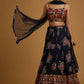 Ethnic Elegance Navy Blue Sleeve Less Lehnga Choli