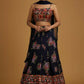 Ethnic Elegance Navy Blue Sleeve Less Lehnga Choli