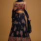 Ethnic Elegance Navy Blue Sleeve Less Lehnga Choli