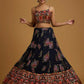 Ethnic Elegance Navy Blue Sleeve Less Lehnga Choli